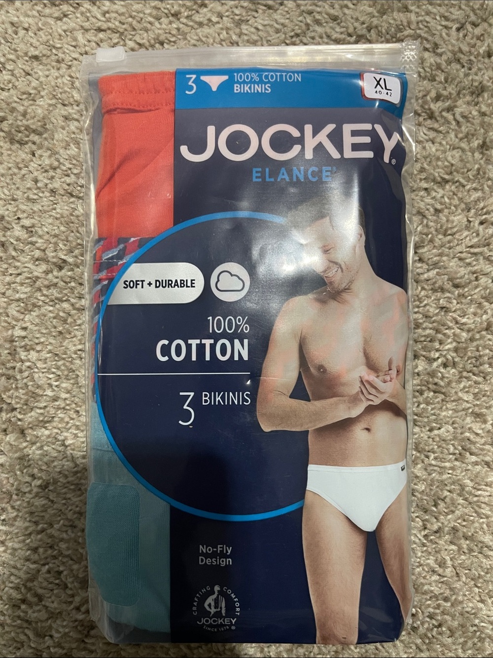 NIP- Jockey - Men’s XL- cotton bikinis 3 pack Assorted